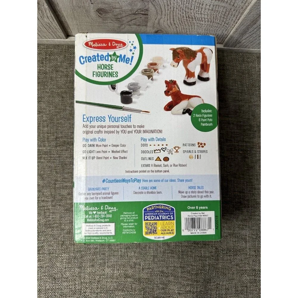 Melissa & Doug Created by Me! Horse Figurines Craft Kit A Pair of Pals to Paint - Picture 2 of 4